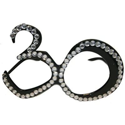 Imagen de Folat B.V. 30 Gafas de cumpleaños negras con montura diamante, Color (Northstar 749)