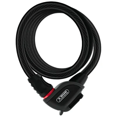 Imagen de ABUS Phantom 8950/180 Antirrobo de cable TexFL Juego antirrobos con soporte para el cuadro la bicicleta 12/15 mm Nivel seguridad 5 Negro