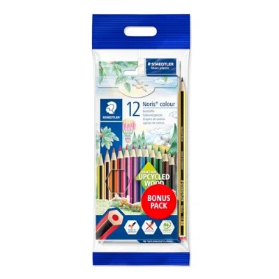 Imagen de STAEDTLER 185 SET2 Noris Lápices de colores + lápiz Tradition HB y borrador Mars (12 unidades)
