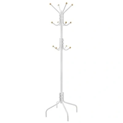 Imagen de SONGMICS Perchero de Pie, Metal con 12 Ganchos, 4 Patas, para Colgar Abrigos, Sombreros y Bolsos, Entrada, Dormitorio, Oficina, Blanco RCR031W01
