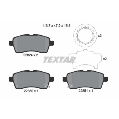 Imagen de TEXTAR 2282401 Juego de pastillas freno con avisador acústico desgaste accesorios SUZUKI: Ignis III