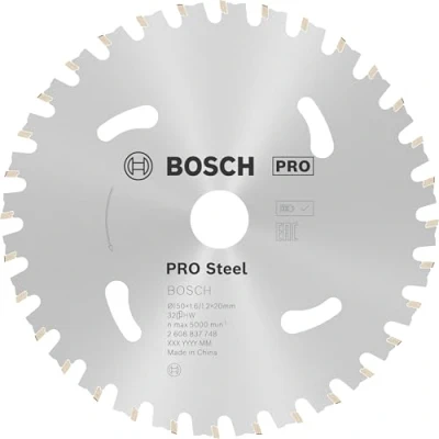 Imagen de Bosch Professional Disco de sierra circular Standard for Steel (acero, 150 x 20 1,6 mm, 32 dientes, accesorio sin cable)