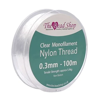 Imagen de Hilo monofilamento de Nailon Transparente 0,3 mm, Coser Transparente, decoración para Colgar, no elástico, Resistencia a la tracción aproximada 5,4 kg (Carrete mm 100 m)