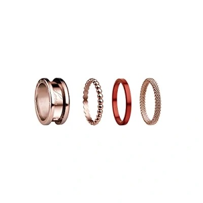 Imagen de BERING Juego de anillos intercambiables para mujer en oro rosa y rojo con el exclusivo sistema Twist &amp; Change, Symphony Set D