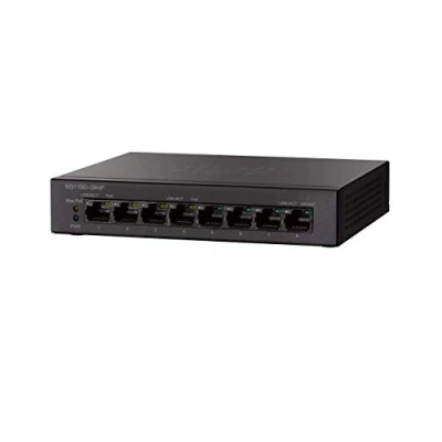 Imagen de Cisco Switch no administrado SG110D 08HP de con 8 puertos Gigabit Ethernet (GbE) más PoE 32 W, protección limitada por vida (SG110D EU)