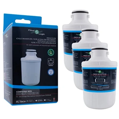 Imagen de FilterLogic FFL 105CH 3x Filtro de agua compatible con Microfiltro MFCMG14211FR MFCMG14211F, Hotpoint C00300448 SXBD922FWD SXBD925FWD, Thomson, Indesit. Cartucho para frigorífico