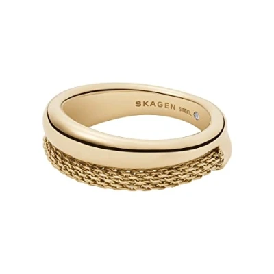 Imagen de Skagen Anillo Para Mujer Merete, Ancho: 8,7 mm De Acero Inoxidable Dorado, SKJ1601710