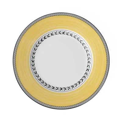 Imagen de Villeroy &amp; Boch Audun Fleur Plato para desayuno o postres, 22 cm, Porcelana Premium, Blanco/Gris/Amarillo