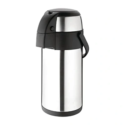 Imagen de Olympia Airpot, tetera de acero inoxidable con infusor a bomba, 370 x 151 mm, 3 litros