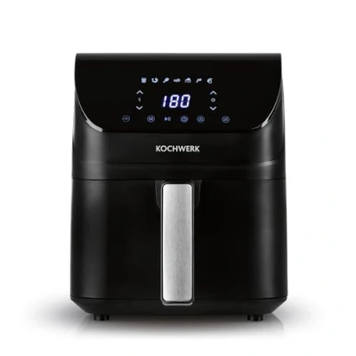 Imagen de Rachs KOCHWERK freidora digital de aire caliente 4L Airfryer con pantalla táctil para cocinar bajo en grasa, gratinar u hornear sin aceite Función recordatorio giro Fácil limpieza 1400W