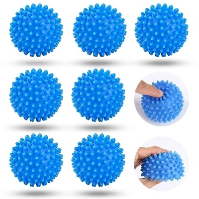 Imagen de jutyum bolas de secado reutilizables, 6 unidades, lavado para lavadora, secadora, lavandería secadora ropa más mullida, reutilizables