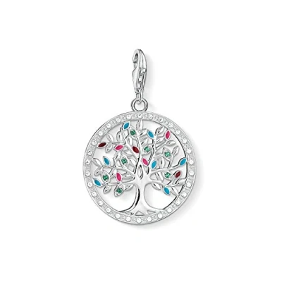 Imagen de Thomas Sabo Colgante con Motivos Inspirados en la Espiritualidad y Buena Fortuna, Árbol Del Amor Piedras de Colores