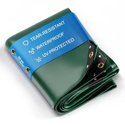 Imagen de UMBRELLA® Lona Protectora Premium Impermeable [400x500 cm]Resistente a los Rayos UV [650 g/m²] de PVC con Ojales,para Jardín,Techo y ConstrucciónCubierta Resistente al Invierno Verde 20m²