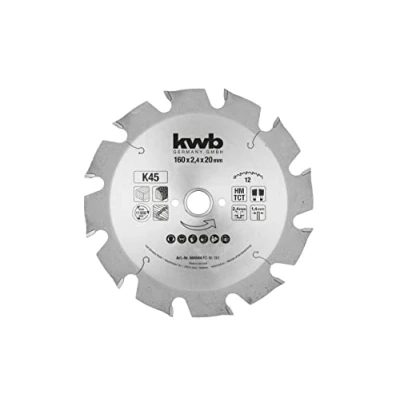 Imagen de kwb Hoja de sierra circular 160 x 20 mm, fabricada en Alemania, corte muy rápido, adecuada para maderas construcción, placas yeso y madera