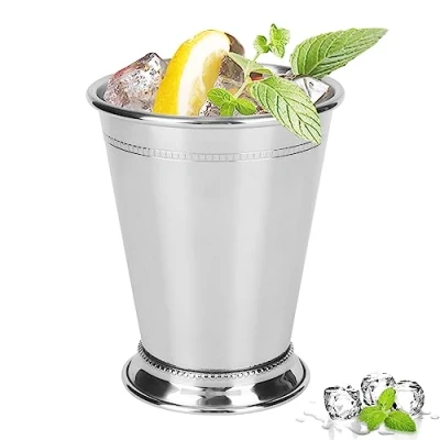 Imagen de Agatige Copas de julepe menta, 400 ml / 14 oz Vasos menta acero inoxidable vino metal Taza cóctel Vaso bebidas mixtas para barra fiesta en casa (plata)
