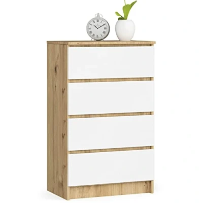 Imagen de AKORD Cajonera Mesita de noche Armario comoden Ideal para objetos pequeños Contenedor con ruedas Placa laminada Duradero Diseño elegante Garantizado.