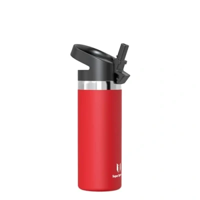 Imagen de Super Sparrow Botella de Agua Acero Inoxidable niños Boca Ancha con Paja 500ml Sin BPA, para Gimnasio, Deporte, Oficina, Yoga, Ciclismo