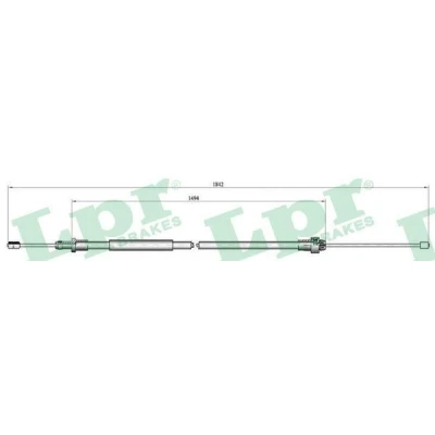 Imagen de LPR C0094B Cable de Freno Mano 1820/1480 Tambor PEUGEOT: Partner I Combispace, Furgón, CITROËN: Berlingo / First