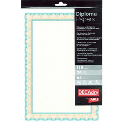 Imagen de APLI OSD4056 Papel certificado Decadry naranja y verde 115 g 25 hojas