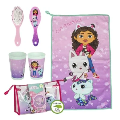 Imagen de CERDÁ LIFE&#039;S LITTLE MOMENTS Neceser de Viaje Gabby&#039;s Dollhouse Color Rosa 23 x 15 8 cm Gran Capacidad Almacenamiento Cierre Cremallera Producto Original Diseñado en España