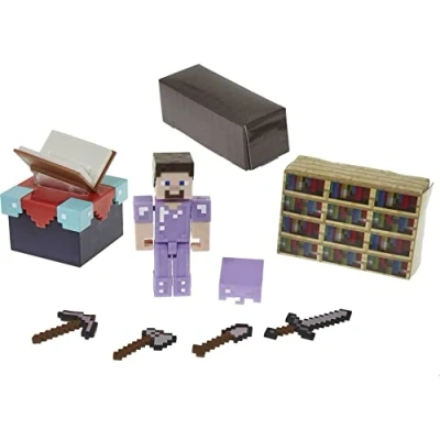 Imagen de Mattel Minecraft Mesa de hechizos Set juego con figura y accesorios, juguete para niños +6 años