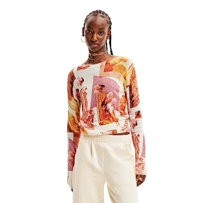 Imagen de Desigual Jersey_fotina_Pull Sudadera, Rojo, S para Mujer