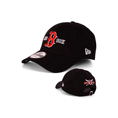 Imagen de New Era Gorra para hombre, edición limitada, con bordado adicional del equipo en la parte trasera, de NFL, NBA, MLB, 9Forty ajustable los Yankees, Bulls, Dodgers, Lakers, Sox Boston Red Black única