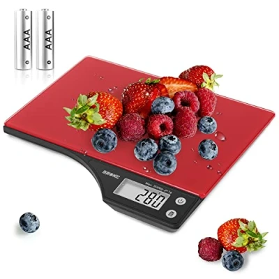 Imagen de Duronic Ks350 Báscula Cocina Digital 5Kg de Acero Inoxidable Balanza Peso Cristal Color Negro