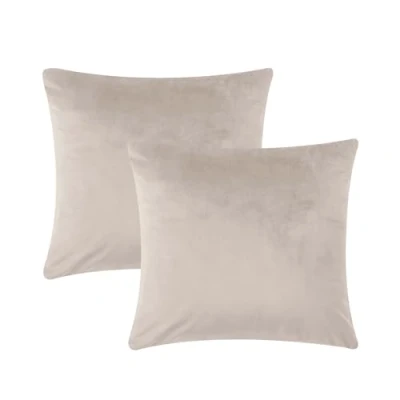 Imagen de AMEHA Funda Cojin 45 x cm Paquete de 2 Fundas Terciopelo Almohada Casos Decorativas Cuadradas Blando para la Sofa Dormitorio Estar con Cierre Cremallera Oculta, Beige