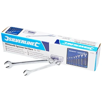 Imagen de Silverline Tools 633967 Llaves combinadas Whitworth, 8 pzas (1/8 9/16&#039;)