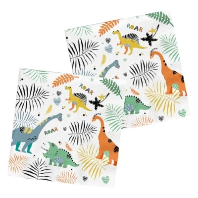 Imagen de Folat Servilletas Dino Roars 33x33cm 20 piezas, multicolor, 33 x cm (68350)
