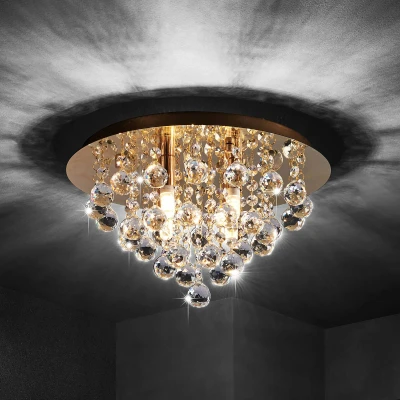 Imagen de lámpara de techo &#039;Gillion&#039; en Dorado hecho Cristal e.o. para Salón &amp; Comedor (4 llamas, G9) Lindby cristal, techo,