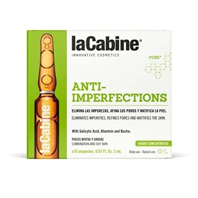 Imagen de La Cabine Ampollas Anti Imperfecciones MAPD 01784 Tratamiento Antiacné con Ácido Salicílico Exfoliante y Matificante para Piel Grasa, 10 x 2 ml