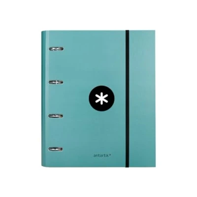 Imagen de Carpeta con recambio liderpapel antartik a4 cuadro 5mm forrada 4 anillas 40mm redondas color menta