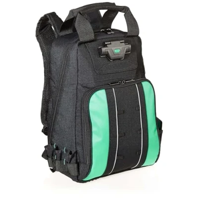 Imagen de Amazon Basics Bolsa de herramientas bolsillo iluminada, 55 Bolsillos, Mochila, Negro(Antes éramos Denali)