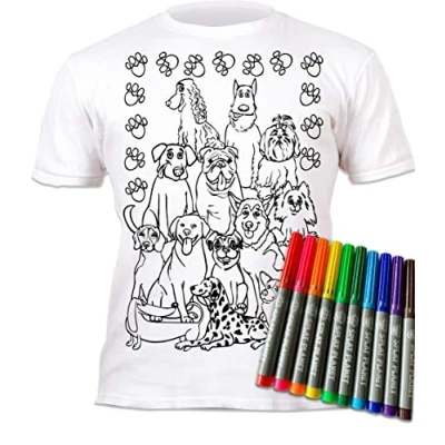 Imagen de Splat Planet Camiseta para Colorear Perros y Mascotas con 10 bolígrafos mágicos no tóxicos Lavables Lavar