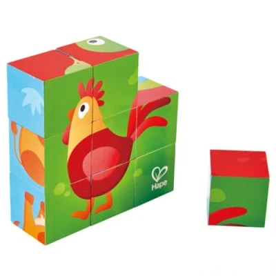Imagen de Hape E1618 Multi Sided Farm Animal Wooden Block Puzzle