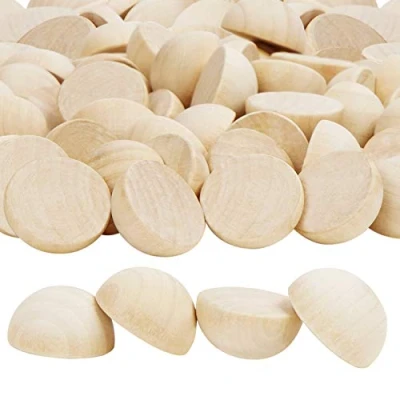 Imagen de Belle Vous Medias Bolas de Madera Natural Sin Acabado (Pack 100) Esferas 25 mm Set Redondas Insumos Manualidades, Hacer Joyas y Decoraciones Navidad