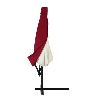 Imagen de Deuba Funda de protección Rojo para sombrillas Ø 3m Lona toldo Impermeable con Cremallera