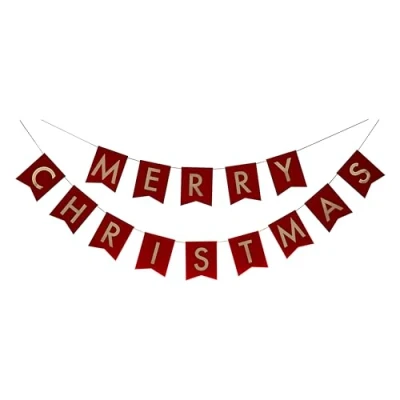 Imagen de Ginger Ray Red 511 Merry Christmas Bunting, Rojo