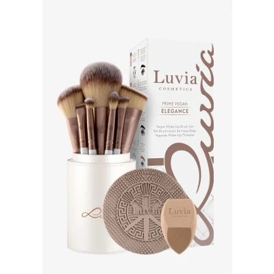 Imagen de Luvia Prime Vegan Pro Juego de brochas maquillaje (12 unidades, incluye soporte para brochas, esponja y estera limpieza)
