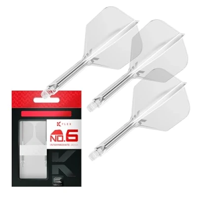 Imagen de Target Darts K Flex Integrated Dart Flight and Shaft, No.6 Claro (Intermedio) Pack De 3 No 6, Precisión Moldeada 2 En 1 Plumas Y Sonda para Dardos Accesorios Profesionales