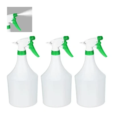 Imagen de relaxdays Pulverizador 1 Litro, Set de 3 Unidades, Boquilla Ajustable, Bote Spray con Escala, Espray, Plástico, Verde,