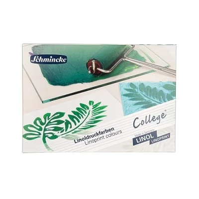 Imagen de Schmincke College® Linol, juego de linóleo con 5 tubos 75 ml, 84 001 097, tintas para artistas en calidad estudio, tinta bajo olor, impresión uniforme