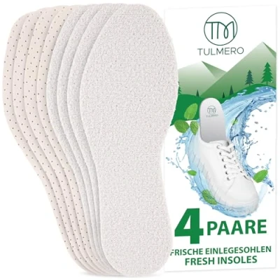 Imagen de TULMERO Plantillas para zapatos de felpa pies descalzos sin calcetines, 4 pares, talla 39