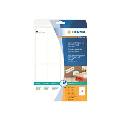 Imagen de Herma 8326 Pack de 200 Etiqueta, 50 x 142 mm, color blanco