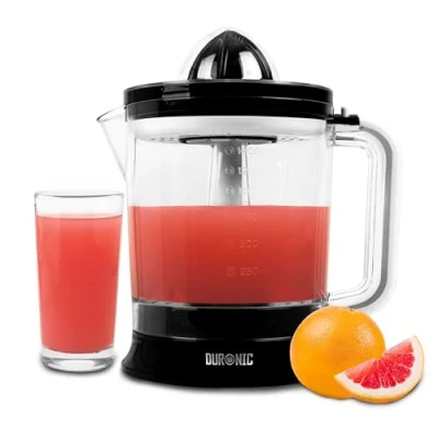Imagen de Duronic JE416 Exprimidor de Naranjas Eléctrico 25 40 W Depósito 1,6 L BPA Free Filtro pulpa ajustable Apto para Lavavajillas Dos tamaños Cono Automático