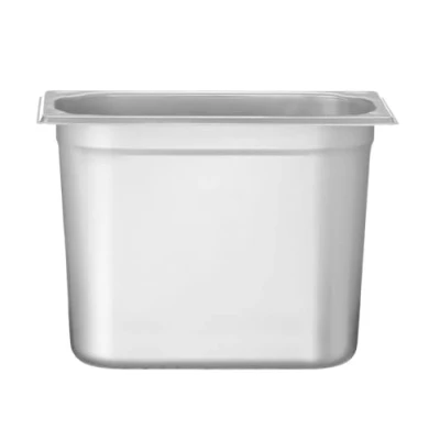Imagen de HENDI Recipiente GN 1/4,contenedor GN,esquinas reforzadas,resistente a Temperaturas de 40 300C,apto para hornos,congeladores,calientaplatos,baño María,5.5L,265x162(H) 200mm,acero inoxidable