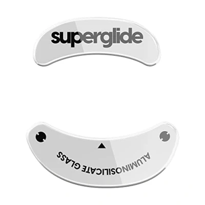 Imagen de superglide Patines de ratón más rápidos y suaves, fabricados con vidrio impecable, suela superrápida, suave duradera para Vaxee Zygen NP 01 / Outset AX [blanco]