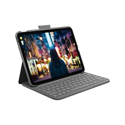 Imagen de Logitech para iPad (10.ª generación) Funda con Teclado Slim Folio inalámbrico Integrado (Grafito) German Layout